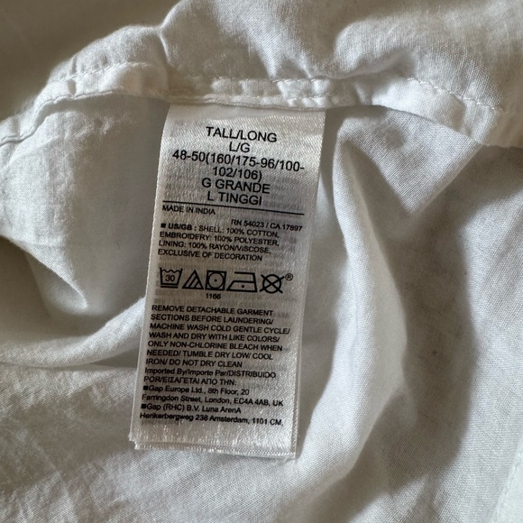 NWT Banana Republic White Selene Embroidered Tiered Dress Size L (Tall) - Picture 8 of 13